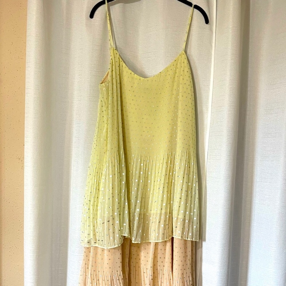 Zara pleated metallic slip dress XXL